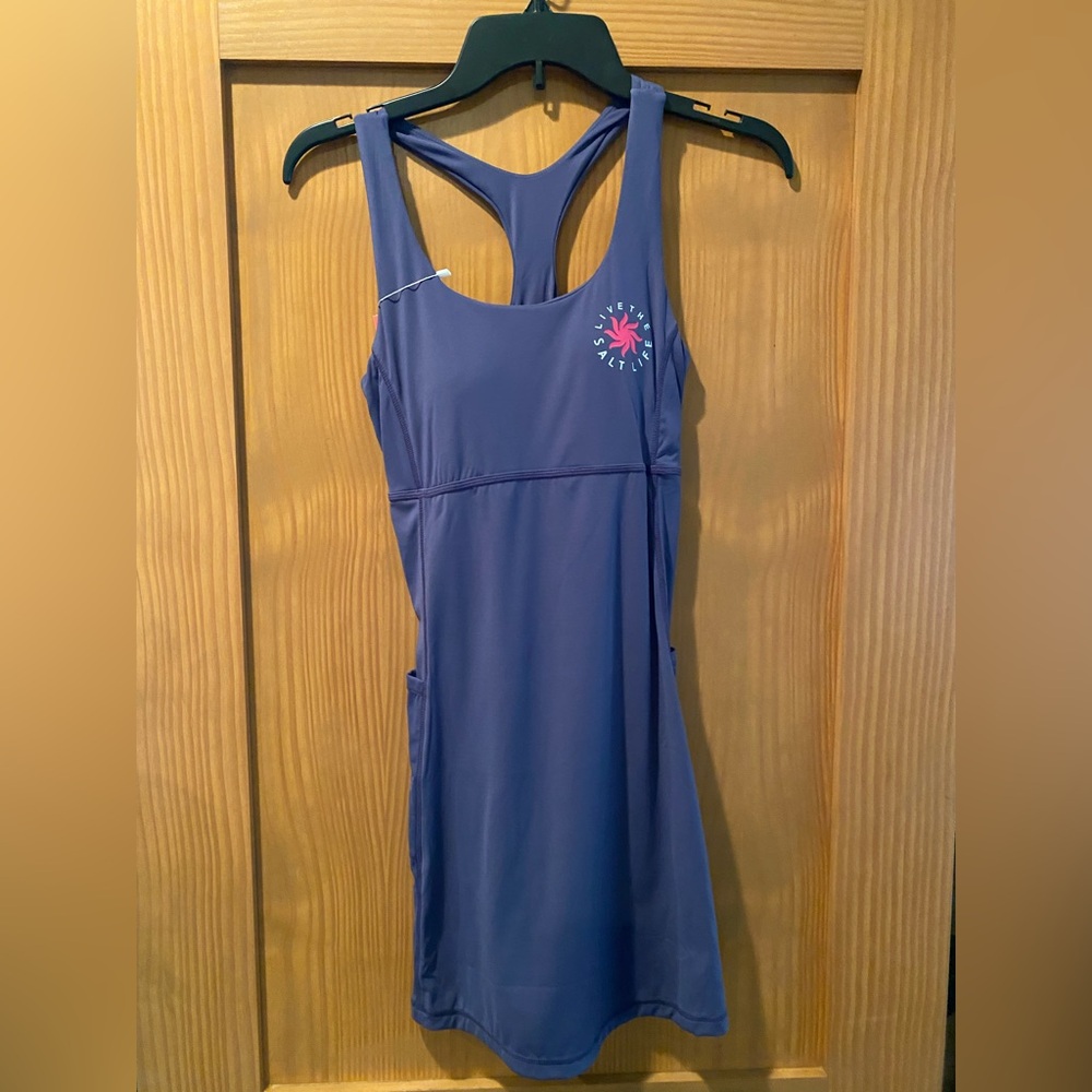 Salt Life Women’s Blue SLX Performance Built In Bra Dress NWT Size S